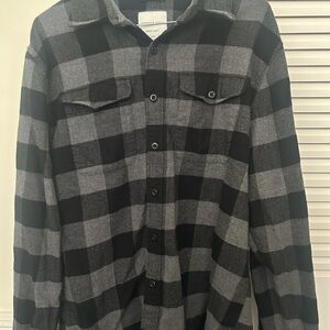American Eagle Outfitters Black and Gray Checkered Shirt